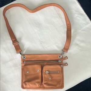 Fossil Tan Leather Crossbody Bag
